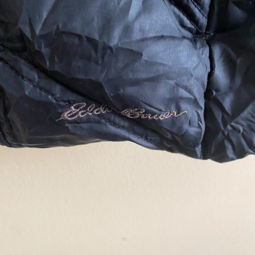 Eddie Bauer Vest Woman XXL Black Premium Goose Down Puffer Zip Pockets Gorpcore - Picture 6 of 13