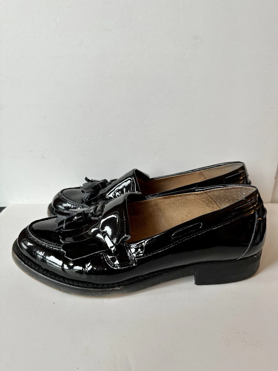 Office Black Leather Patent Loafers Size 36