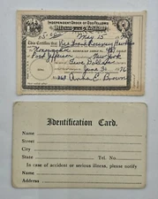 Vintage IOOF Odd Fellows Membership Identification Card Cert Lot 2 Rebekah Lodge