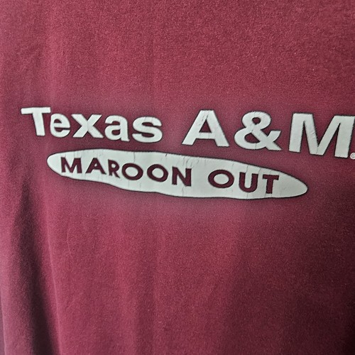 Texas A&M University Aggies 12 Mens L Large Maroon Red Tee Shirt Unisex - Picture 4 of 8
