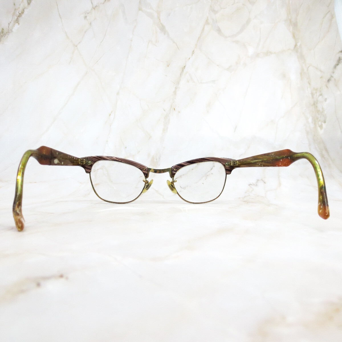 Vintage Shuron 4 1/4-5 1/2 Eyeglasses Frame Women's Brown 1/10 12k