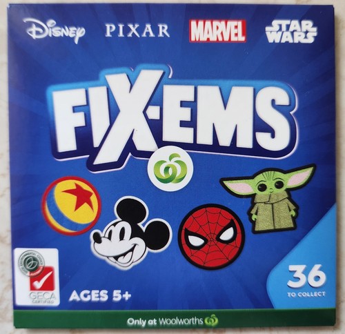 Woolworths Woolies Fix-Ems Lote de 9 pegatinas de tela Disney Pixar Marvel Star Wars - Imagen 3 de 4