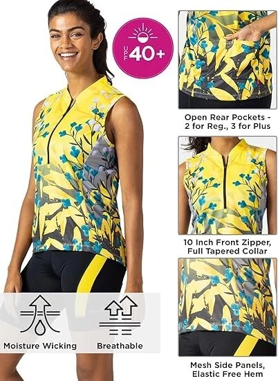 Camiseta sin mangas de ciclismo de felpa para mujer Breakaway de malla ~ 2X Foto 4 de 4