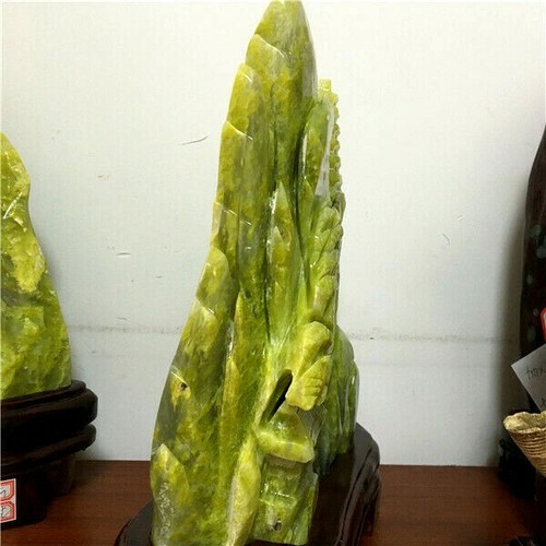 4725g Natural "Lantian jasper" carved Mountain Furnishing Article +stand 632U - Picture 7 of 9