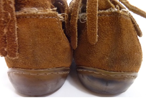 Minnetonka Leather Fringe Moccacins Mens 5 Womens 7 - Picture 8 of 10