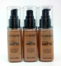 3-PACK L.A.Colors Truly Matte Foundation High Pigment Cappuccino 1.35oz each NEW