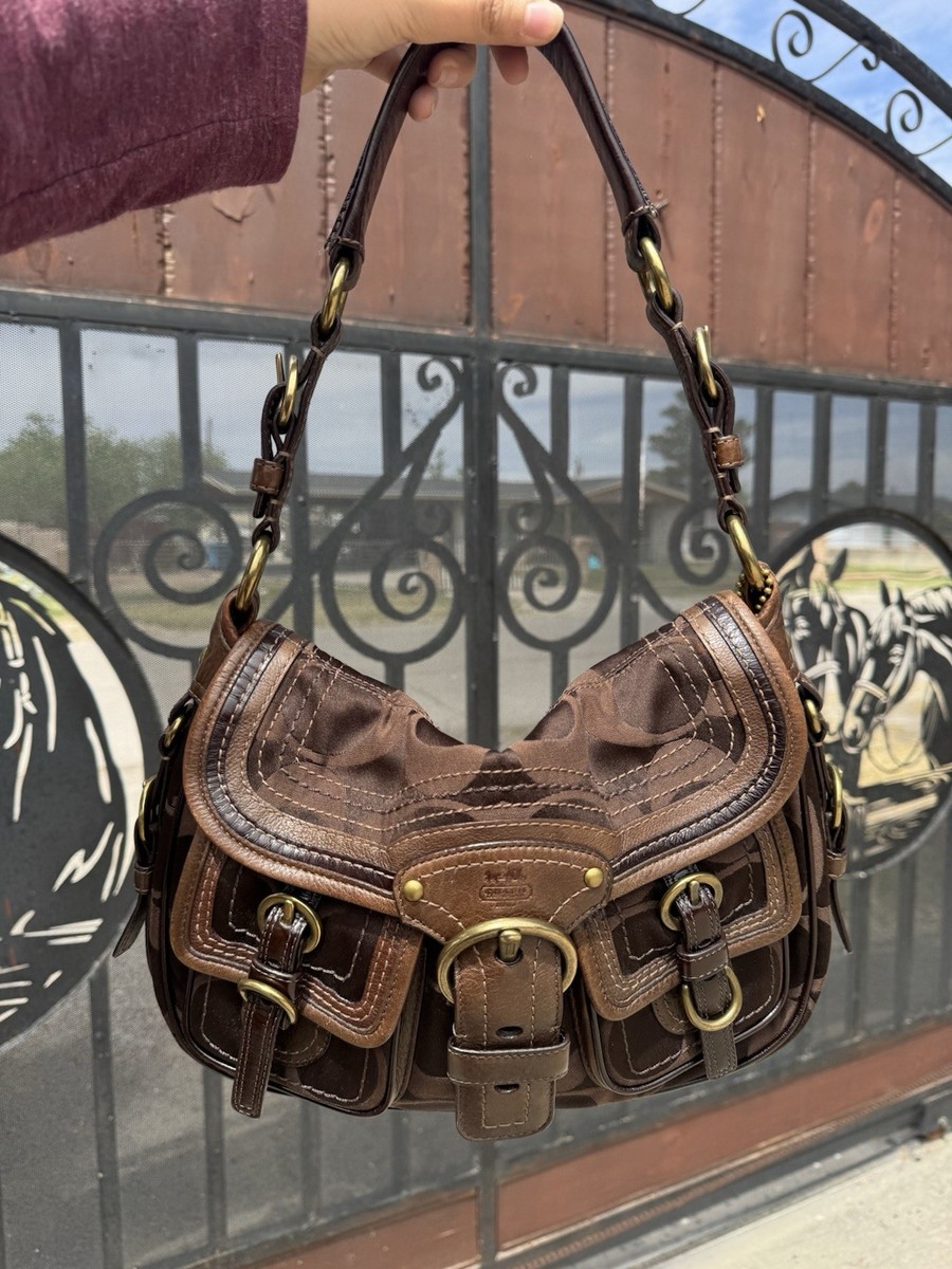 Vintage Y2K Coach Legacy Garcia Brown Signature Canvas Brown