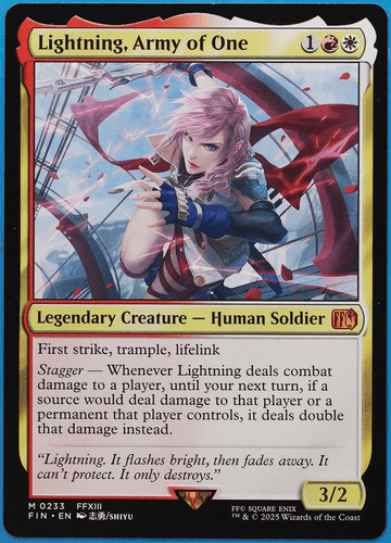 Lightning, Army of One Final Fantasy MINT Mythic Rare CARD (502900) ABUGames - Picture 1 of 2