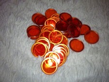 50 Orange Magnetic Bingo Chips  3/4" Metal Rim Tokens  TTRPG D D Life Counters