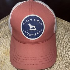 OVER UNDER hat SnapBack Men’s Trucker Hat Made In The USA Peach / Navy