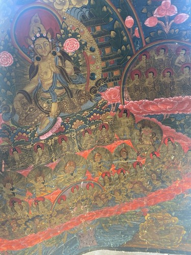 BUDDHA LEBENSRAD MANDALA ORIGINAL HANDBEMALT TIBETISCHES THANGKA - Bild 16 von 19