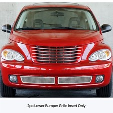 Fits 2006-2010 Chrysler Pt Cruiser Bumper Stainless Chrome Mesh Grille Insert