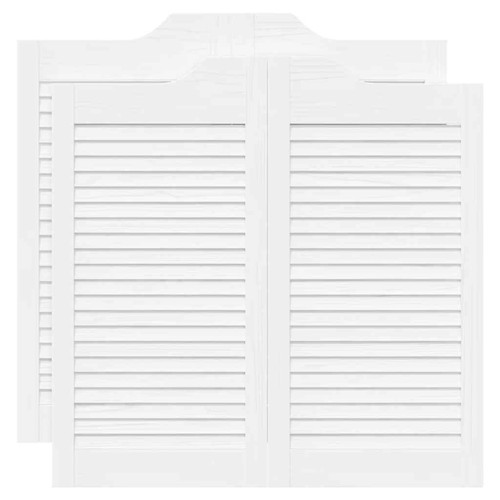 Schwingtüren Lamellen-Design 2-Paar Weiß 80x80 Cm Innentür Zimmertür
