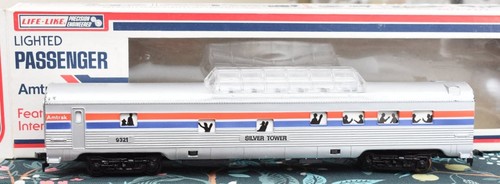 Coche domo HO-Life Like 8077 AMTRAK Silver Tower iluminado Vista | Zustand: New