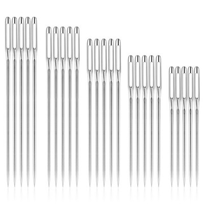 RITDVNI 50 Pcs Sewing Needles Large Eye Hand Sewing, 5 Sizes Embroidery Needles