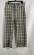 Banana Republic Women's Gray Plaid Stretch Straight Leg Trousers Pants Sz 6P
