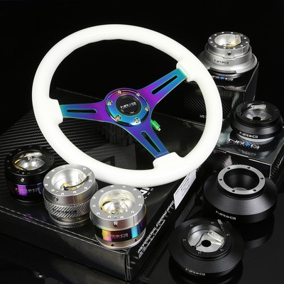 NRG 190H HUB+SILVER GEN2.0 QUICK RELEASE+3''DEEP DISH IRIDIUM STEERING WHEEL GLOW
