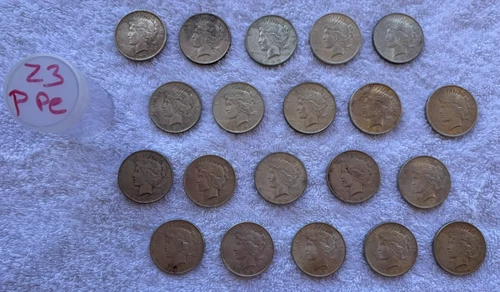 1923 P 1923P 20 Total Coins 90% Silver Bullion Peace Dollars $1 Roll Tube Lot