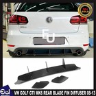 FOR VW GOLF GTI MK6 REAR BLADE FIN DIFFUSER & SIDE SPLITTERS BODYKIT 2008-2013