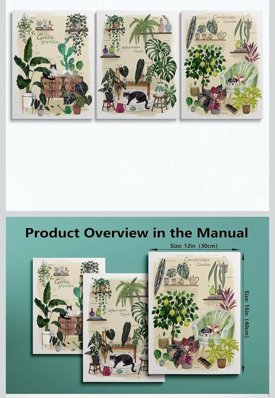 Botanical Greenery Earthy Boho Canvas Trio