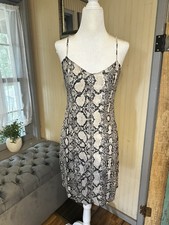 Express Snakeskin Print Mini Dress Spaghetti Strap Slip Dress Women’s Small