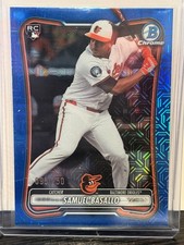 2026 Bowman Chrome #93 Samuel Basallo RC 95/150 blue mojo refractor Orioles