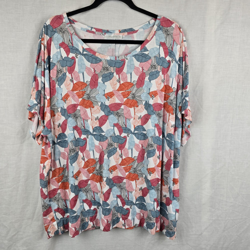 Regatta Top Size 18 Floral T-Shirt Stretch Casual 25" Bust - Picture 1 of 10