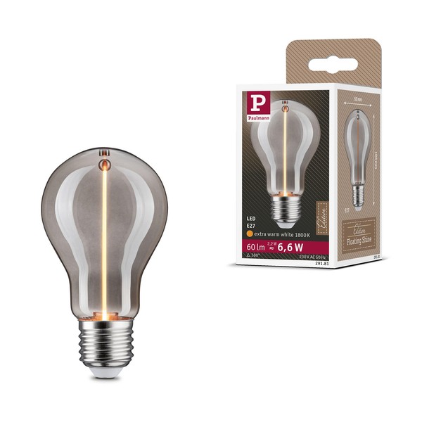 Floating Shine Standard 230V LED Birne E27 60Lm 2,2W 1800K Rauchglas-image