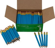 Sky Blue Half Pencils Sharpened Hex for Golf Pew Score Short Pencil Bulk