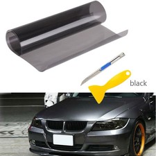 Taillight Fog Headlight Light Window Tint Film 12 inchX72 inch Smoke Black
