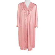VTG Collectibles JCPenney 2 Pc Pink Nightgown  Robe Peignoir Set Size M Floral