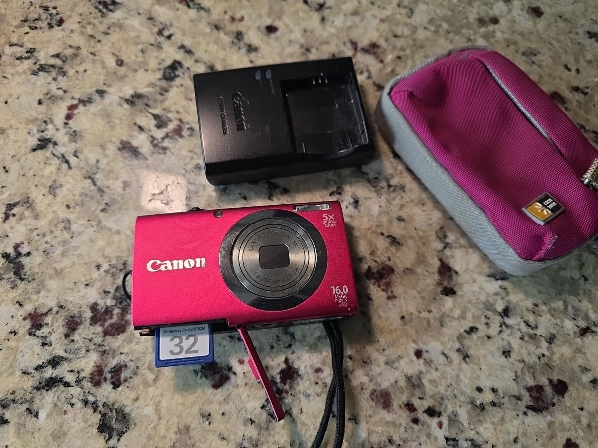 Canon PowerShot A2300 Digital Camera Red HD 16.0MP w/5x Zoom