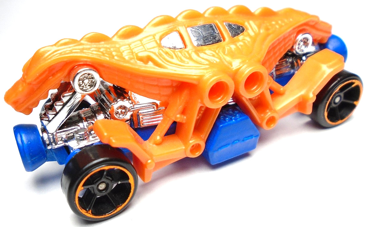 2016 HOT WHEELS STREET BEASTS DOUBLE DEMON ORANGE 1:64 DIECAST 3" CAR W/ BLUE