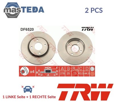 DF6520 BREMSSCHEIBEN SATZ VORNE TRW 2PCS NEU OE QUALITÄT