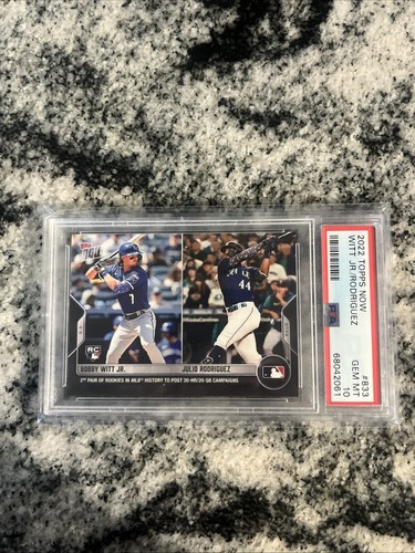 2022 Topps Now - Bobby Witt Jr., Julio Rodriguez #833 /11381 (RC) PSA 10