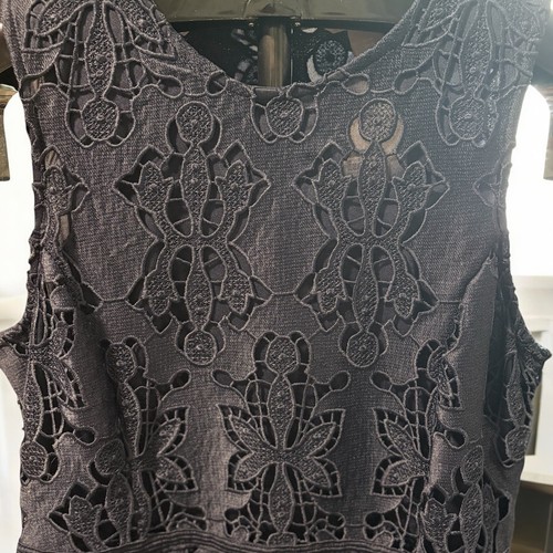 H&M Dress Womens Navy Blue Lace New Years NYE Holiday Bridal Wedding Party Sz M - Picture 5 of 12