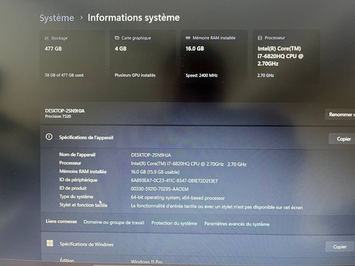 🔧 Dell Precision 7520 – i7 | 16GB RAM | 512GB SSD | Radeon Pro WX 4150 | - Picture 2 of 8