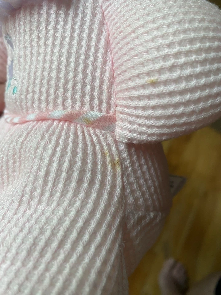 NUEVO CON ETIQUETAS Vintage SOFT DREAMS Muñeca Bebé Pastel Rosa Sonajero Térmico Conejito Rubio Lindo Foto 3 de 4
