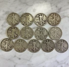 Lot of 13 Silver Walking Liberty Half Dollar 90% Junk Silver 50c
