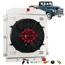 3 Row Aluminum Radiator 16in Fan for 1947-1954 Truck 3100 3600 3800 3900