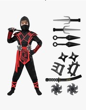 Spooktacular Creations Halloween Ninja Costume Kids, Ninja Dragon Jumpsuit Set,