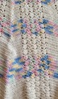 Vintage 1960's Handmade Crocheted Pastel Colors Half Apron Chevron Kitchen Linen — photo 6