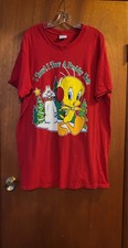 Warner Brothers Looney Tunes Tweety Bird Oversize Red Sleep Shirt One Size