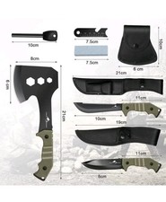 Großes Messer Outdoor Beil Axt Set Scheide Full Tang Spaltaxt Camping  Survival