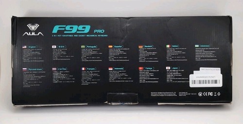 Aula F99 PRO Wireless Gaming Keyboard Hot Swappable White W/ Gradient Blue - Bild 11 von 12