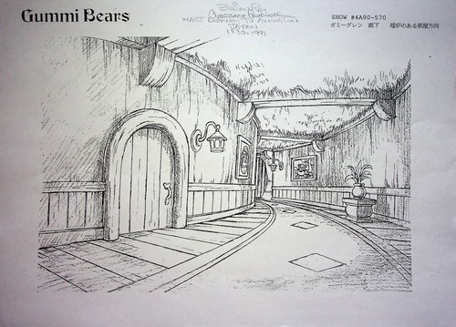Abenteuer der Gummibärchen PRODUKTION signiert Hintergrund Layout Kopie Disney - Bild 1 von 2