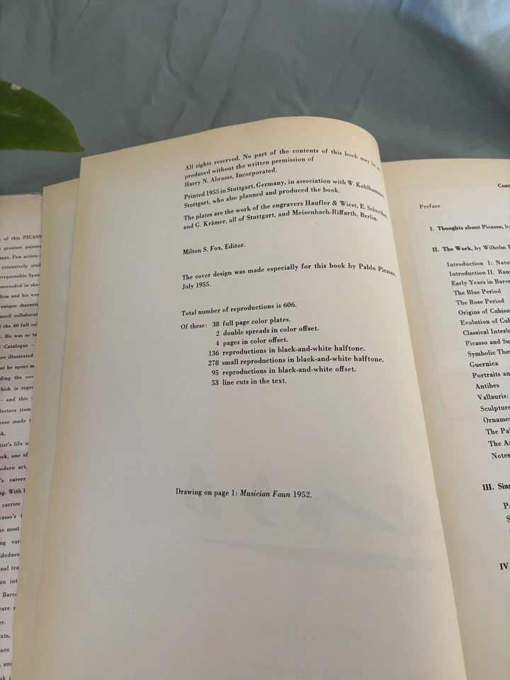 PABLO PICASSO 1955 First Edition Boeck Sabartes. Harry N Abrams Art Artist Book - Image 3 of 4