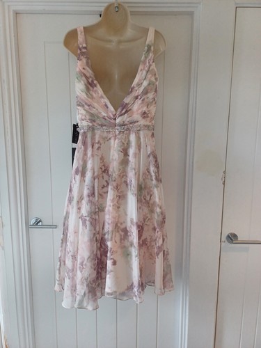 Stunning Floral Multicoloured Mascara London Wedding Guest Dress, Size 12 - Picture 2 of 9