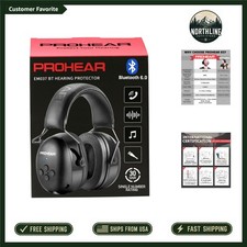 Comfortable Bluetooth Hearing Protection Earmuffs with Adjustable Fit - Black