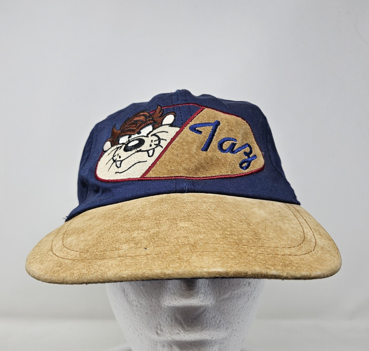VINTAGE Looney Tunes Taz Hat Cap Strap Back Embroidered Cartoon Mens 90s